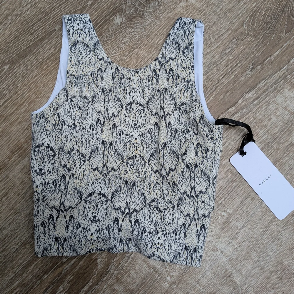 NWT Varley Let's Move Valerie Snake Skin Neutral Sports Bra Size XS